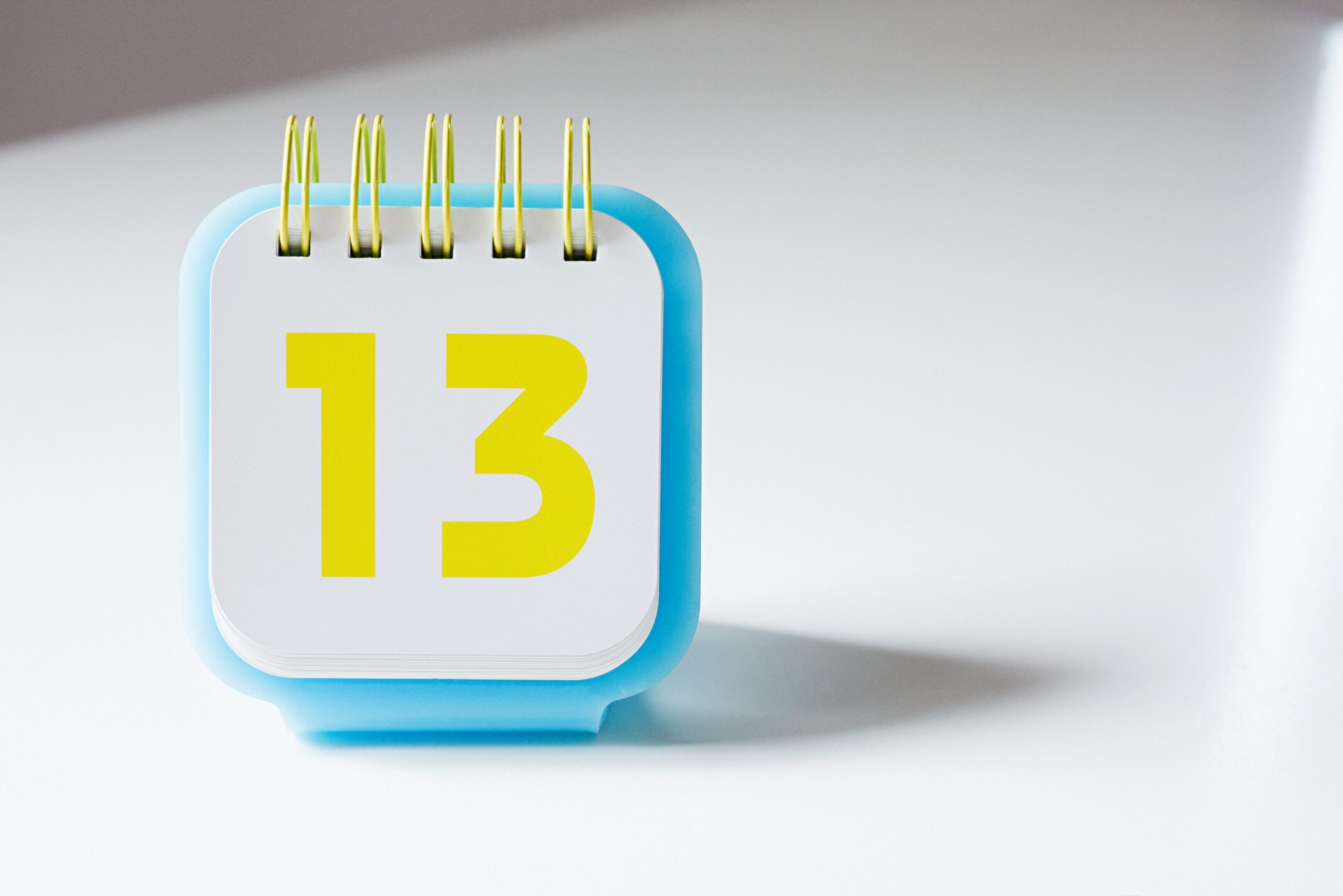 Number thirteen on a calendar
